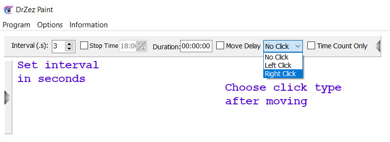 Mouse moving settings